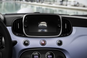 Fiat 500, Hybrid, Neues Fahrzeug, Neuheit, Blau, Grün, Interieur, Amaturenbrett, Display